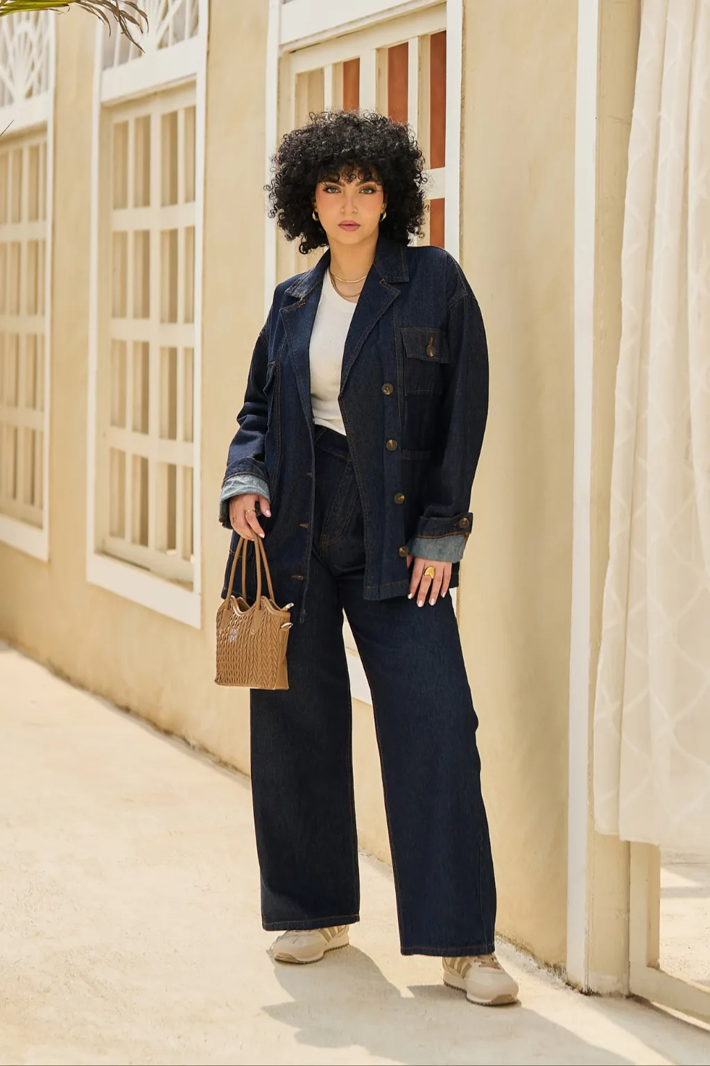 denim suit
