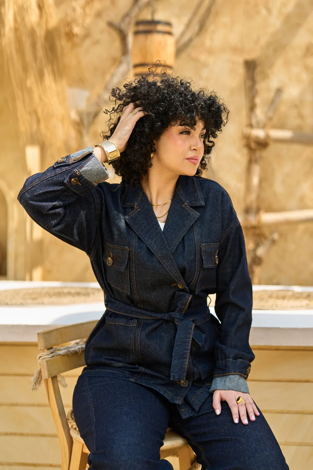 denim suit